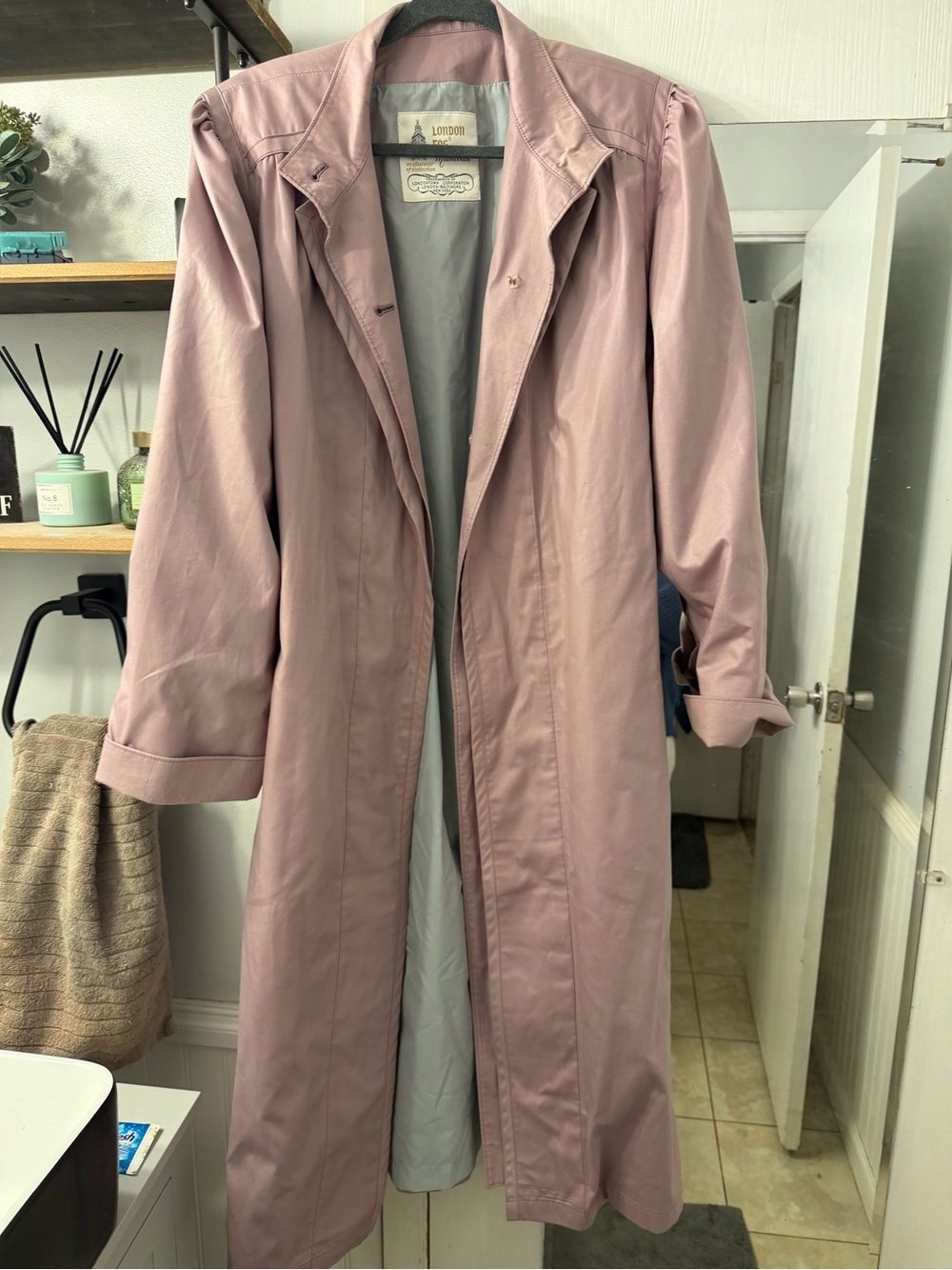 Vintage London Fog Dusty Rose Long Trench Coat